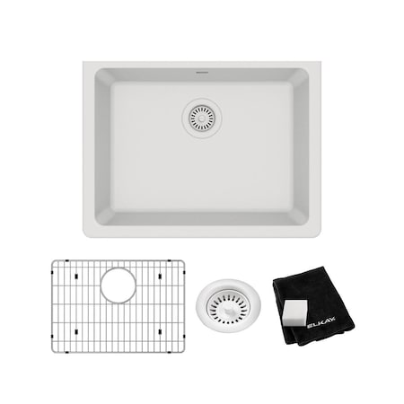 Elkay SINK, UnderMount Mount, 0 Hole, White ELGU2522WH0C
